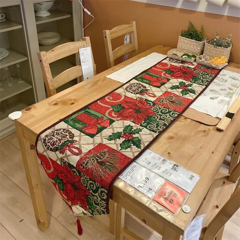 Коледна покривка за маса от памучна смес
